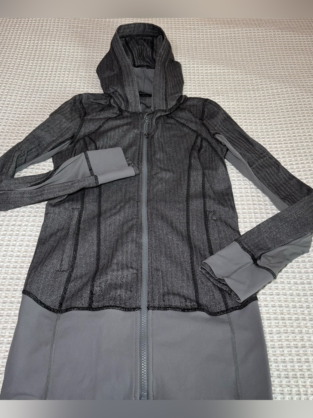 Lululemon Jacket Womens 6 Gray Daily Practice Hooded Full Zip Flecked Athletic
